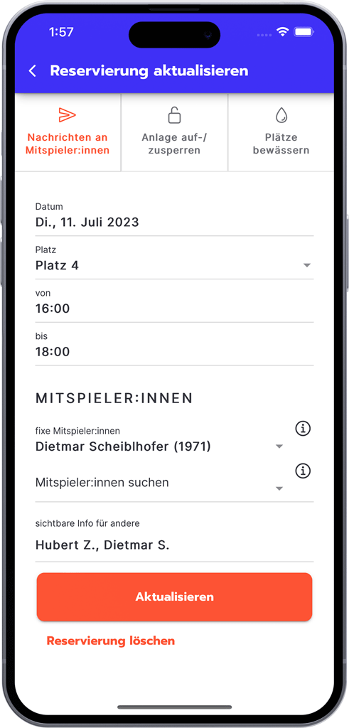Sportplatz reservieren